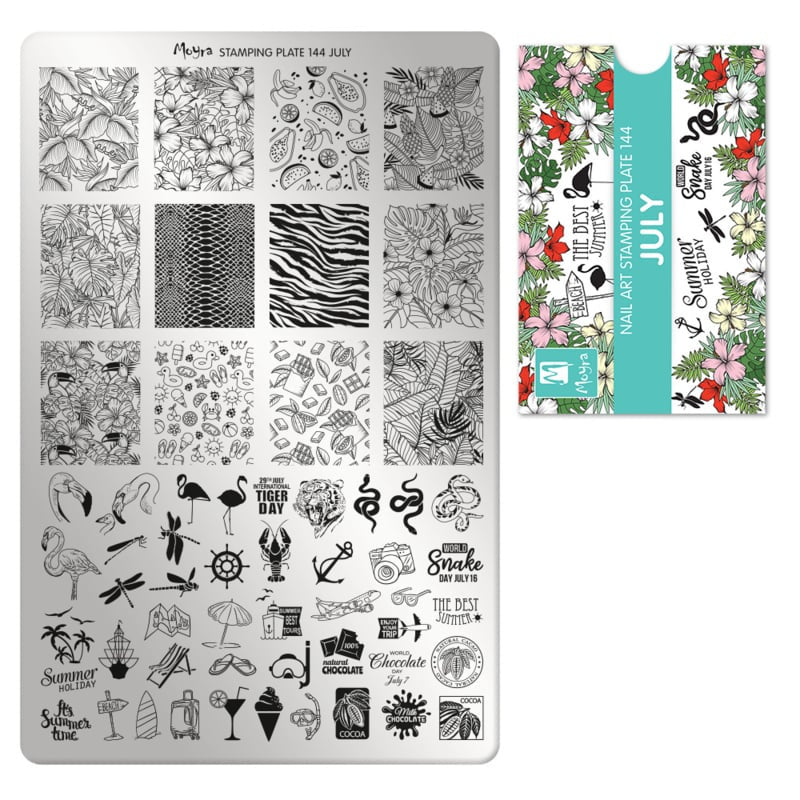 Moyra Stamping Plate 144 July met gratis Tryon Sheet - Beauty by Wenn