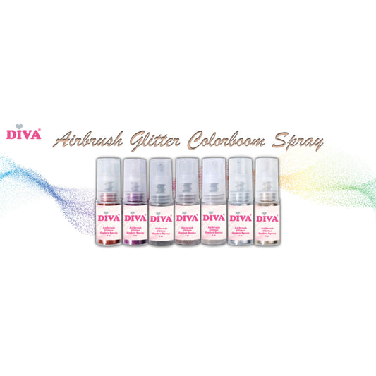 DIVA Airbrush Glitter Colorboom Spray - Set 7 stuks no 7 tot 13 - Beauty by Wenn