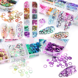 Nail Art Box Mirror Holographic Ring 12 colors - Beauty by Wenn
