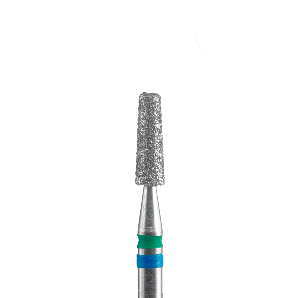 Alezori Diamond Freesbit DUO Cone Expert met blauw-groene markering, kegelvorm 2.5mm voor nagelfrees.