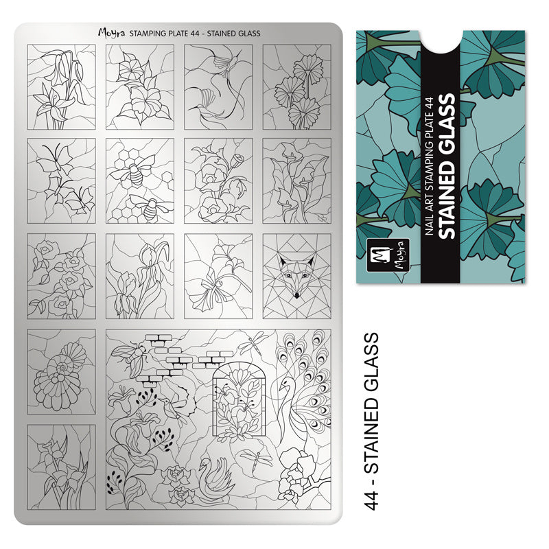 Moyra Stamping Plaat 44 Stained Glass - Beauty by Wenn