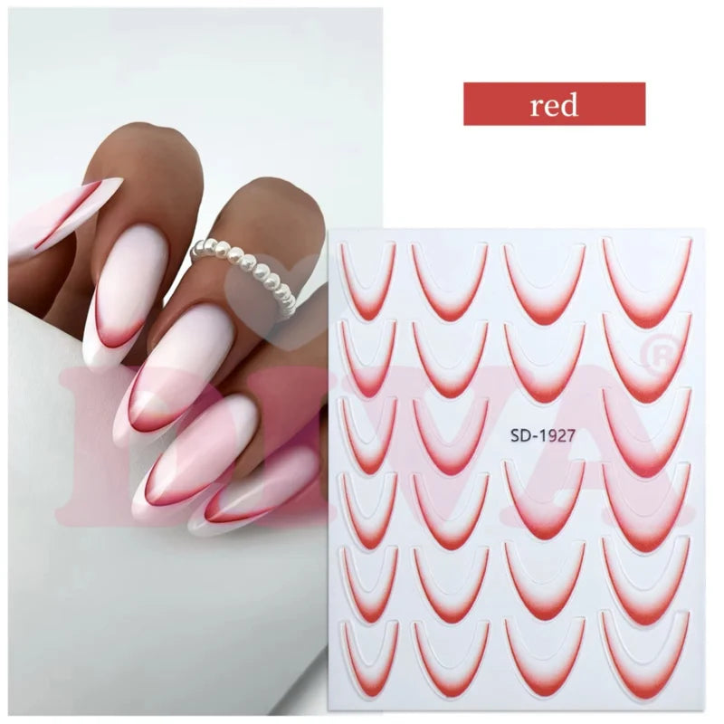 Faded French Smile Sticker Red - Beauty by Wenn