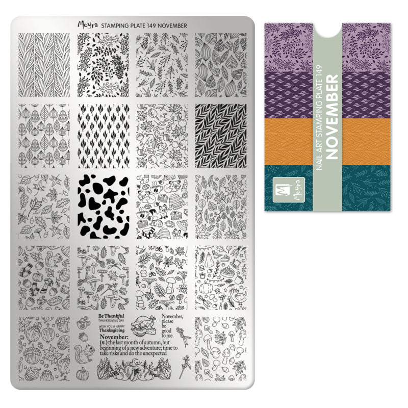 Moyra Stamping Plate 149 November met gratis Tryon Sheet - Beauty by Wenn