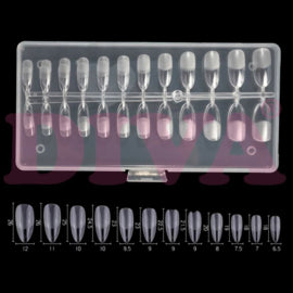 Press-On/ Show Tips MATT Almond Short Clear in een box 240 Pcs - Beauty by Wenn