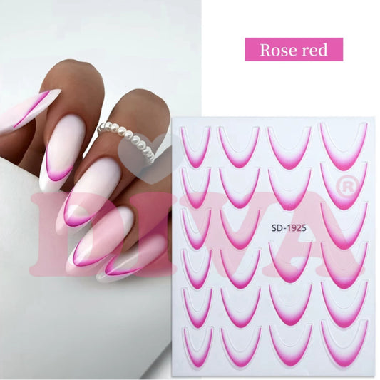 Faded French Smile Sticker Rose Red - Beauty by Wenn