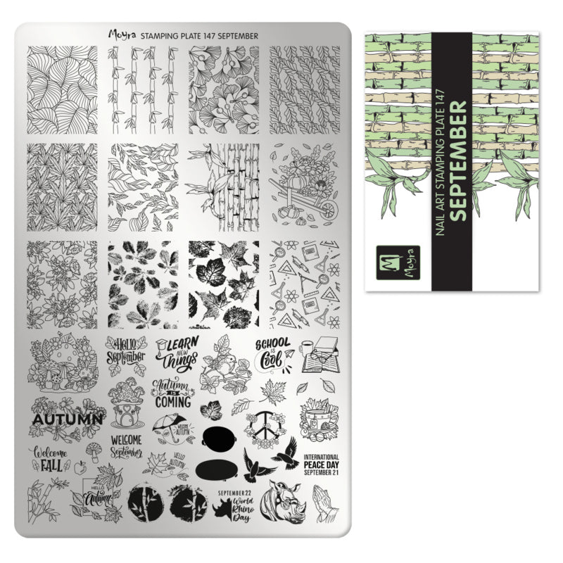Moyra Stamping Plate 147 September met gratis Tryon Sheet - Beauty by Wenn