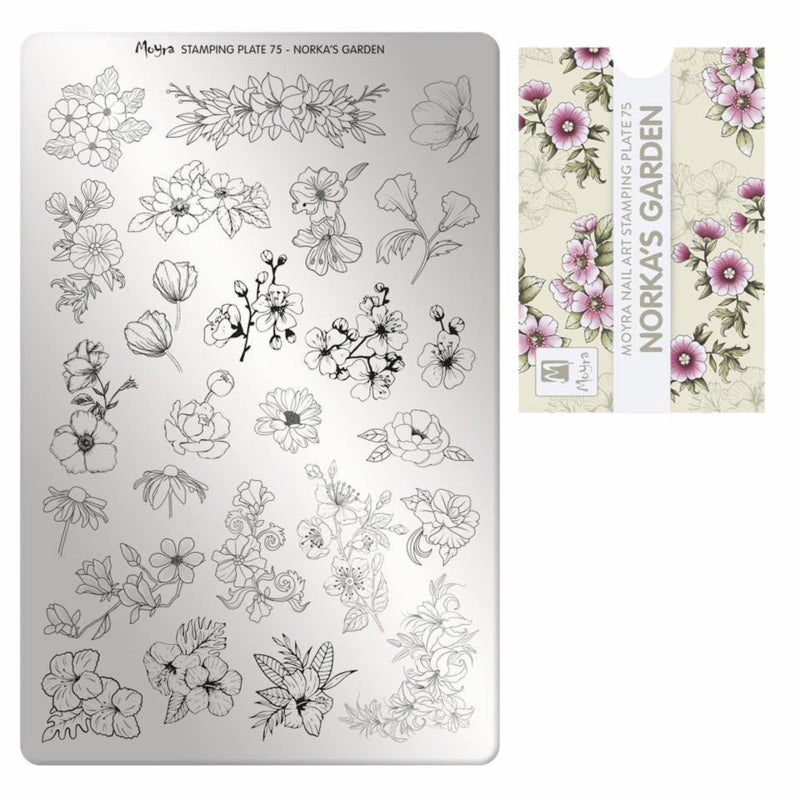 Moyra Stamping Plaat 75 Norka's Garden met gratis Tryon Sheet - Beauty by Wenn