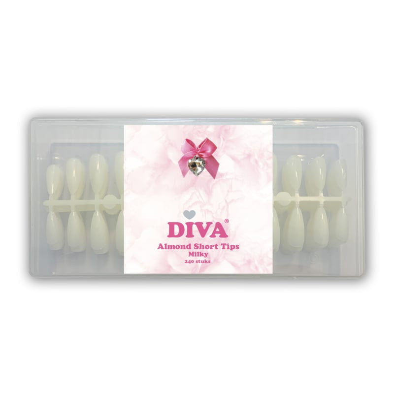 Press-On/ Show Tips Almond Short Naturel in een box 240 Pcs - Beauty by Wenn