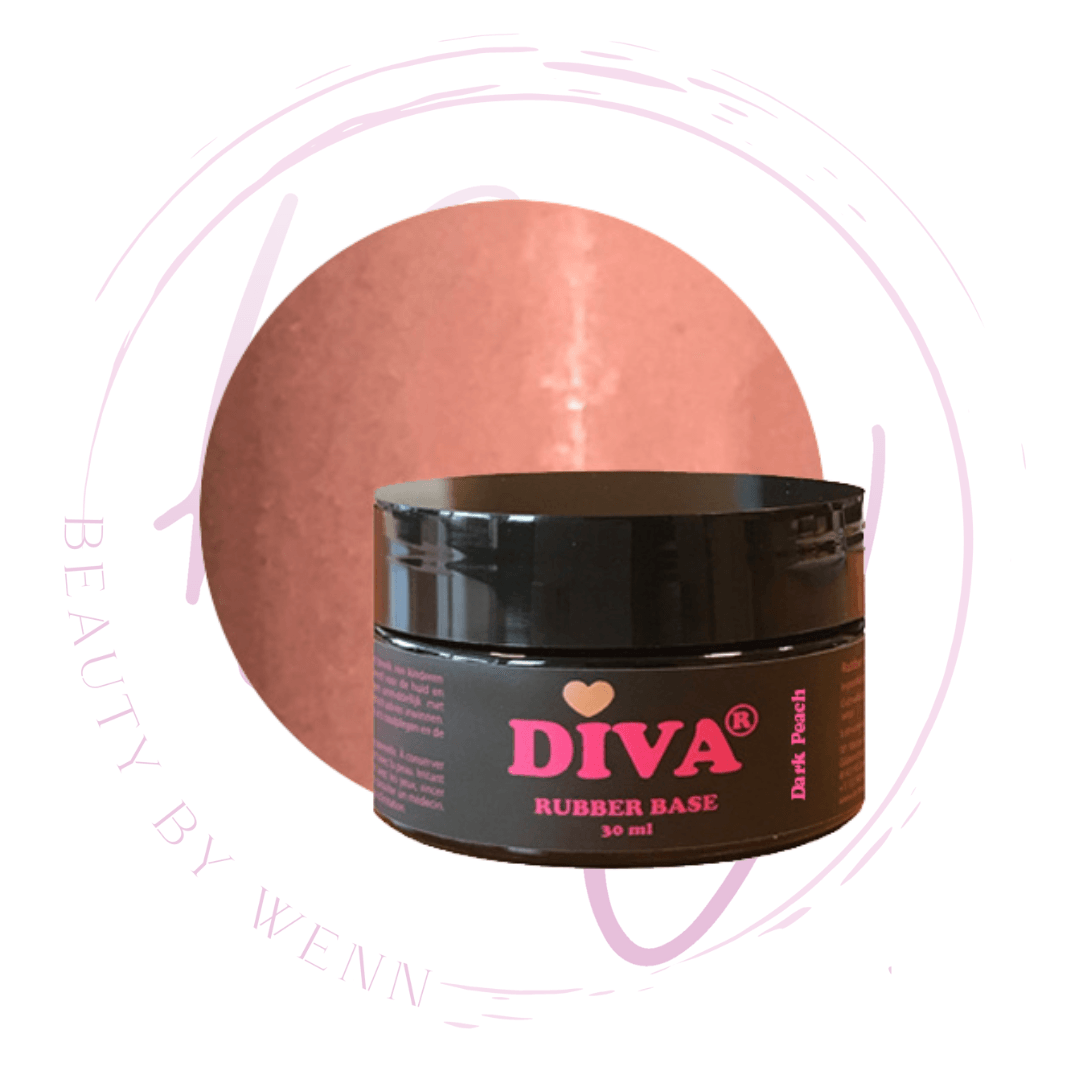 Diva Rubber Basecoat Dark Peach POT 30 ml - Beauty by Wenn