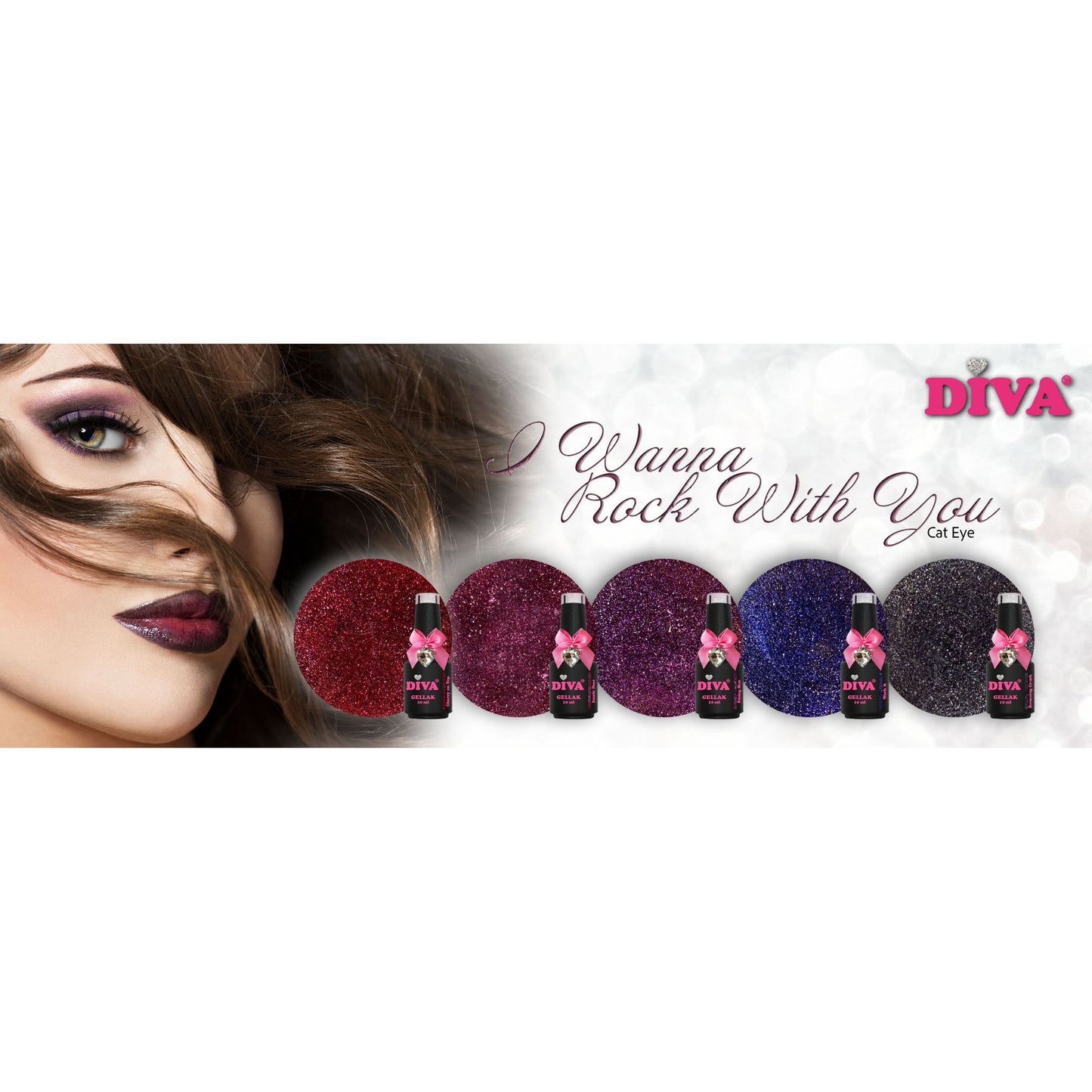 DIVA Gellak Cat Eye I Wanna Rock With You Collection 5x 10 ml met gratis Pen Magneet (tijdelijk uitverkocht)