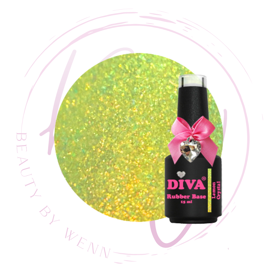 Diva Rubber Basecoat Lemon Crystal 15 ml - Beauty by Wenn