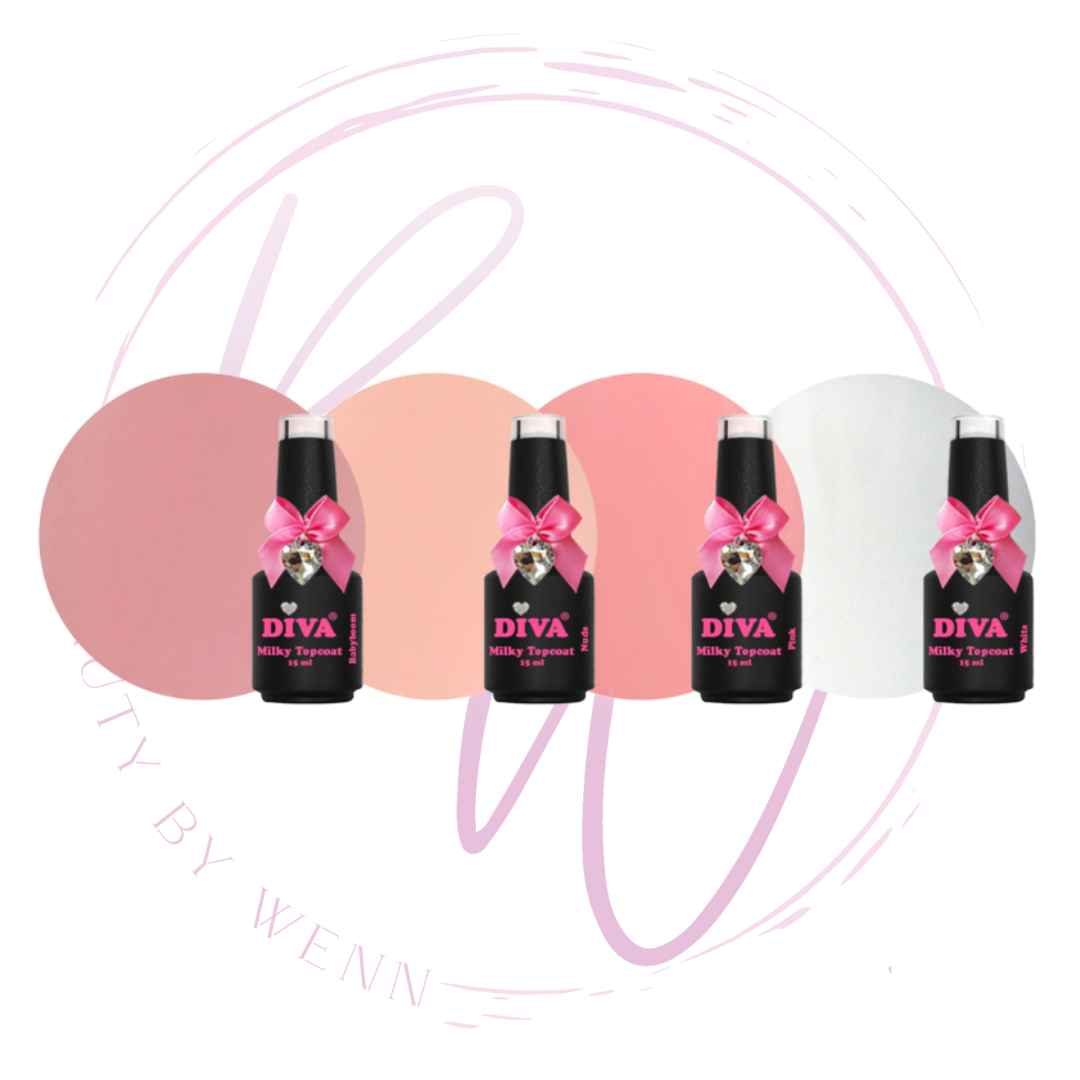 DIVA Milky Topcoat Compleet Collection - No Wipe 4x15 ml - Beauty by Wenn