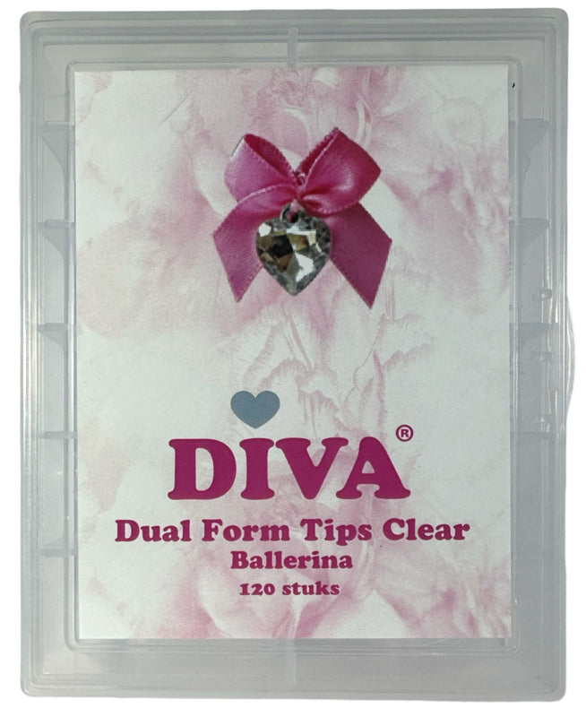 Dual Form Tips Clear Ballarina in Tipbox 120 pcs (halve tips) - Beauty by Wenn