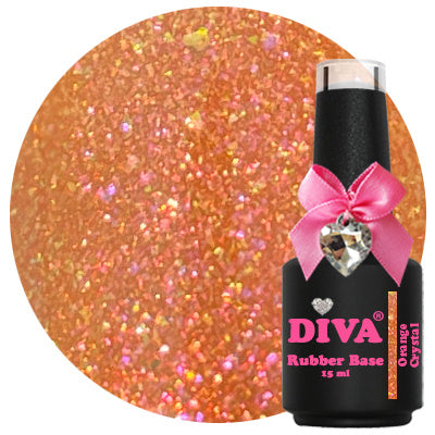 DIVA Rubber Basecoat Crystal 15 ml - 6 stuks + gratis Diva Kolinsky Fineliner