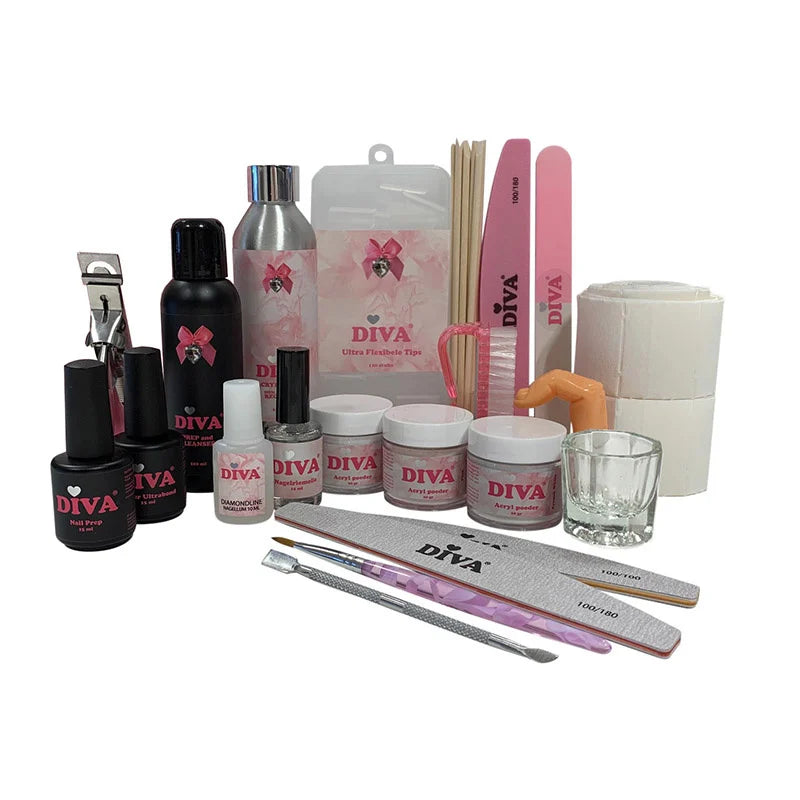 Diva Professioneel acryl pakket met foto stap voor stap handleiding Silver - Beauty by Wenn