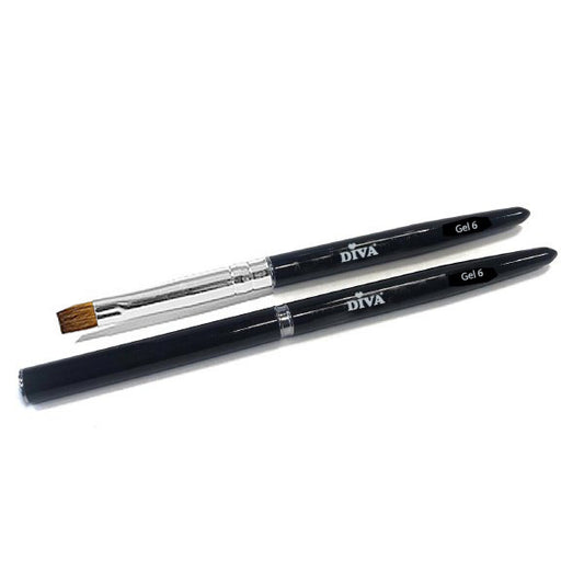 Gel penseel #6 Zwart met dop 7mm - Beauty by Wenn