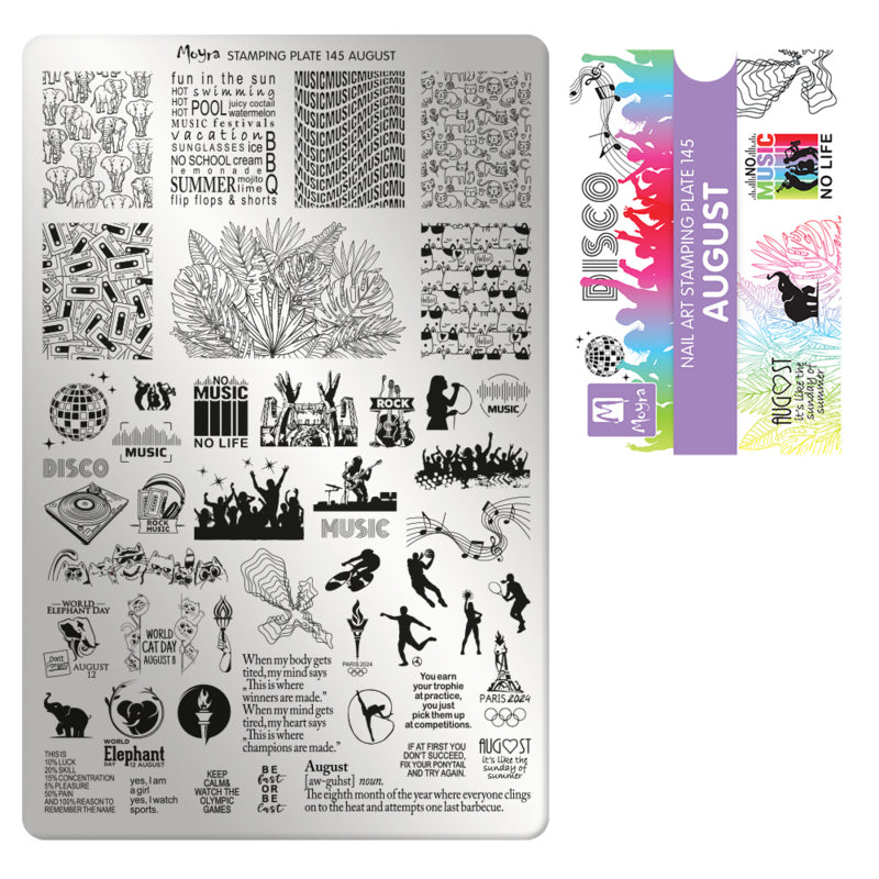 Moyra Stamping Plate 145 August met gratis Tryon Sheet - Beauty by Wenn