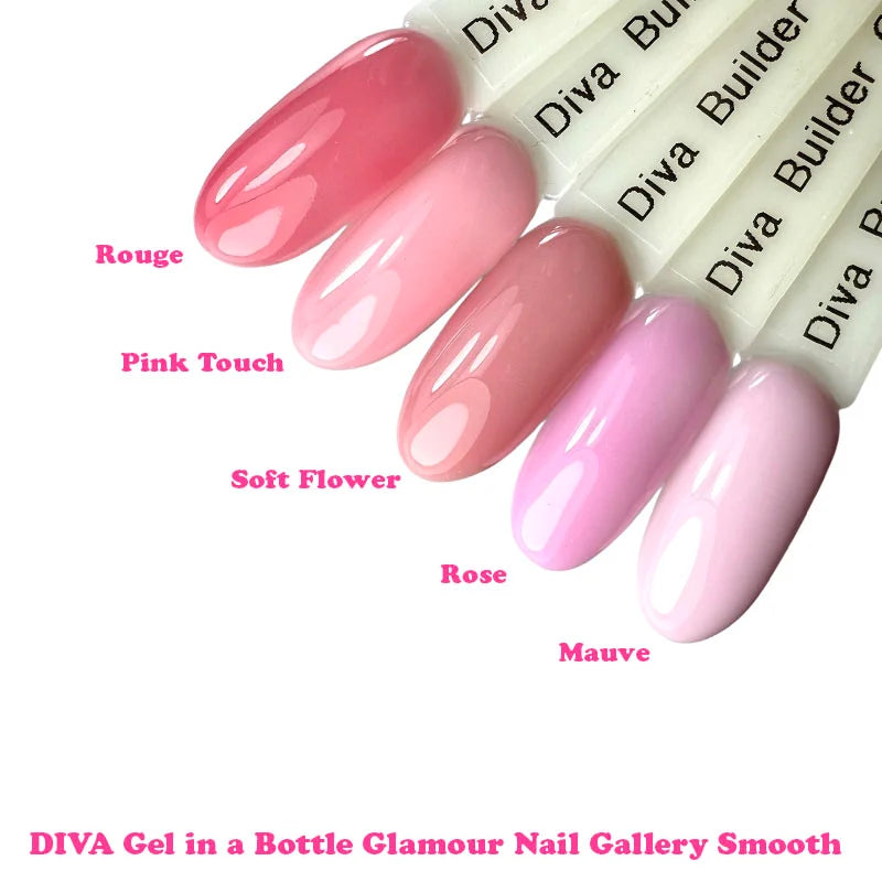 DIVA Gel in a Bottle Glamour Nail Gallery Smooth Collection - 5x 15 ml - Beauty by Wenn