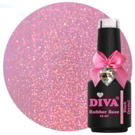 DIVA Rubber Basecoat Crystal 15 ml - 6 stuks + gratis Diva Kolinsky Fineliner