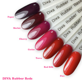 DIVA Rubber Basecoat Cerise 15 ml - Beauty by Wenn
