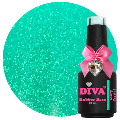 DIVA Rubber Basecoat Crystal 15 ml - 6 stuks + gratis Diva Kolinsky Fineliner