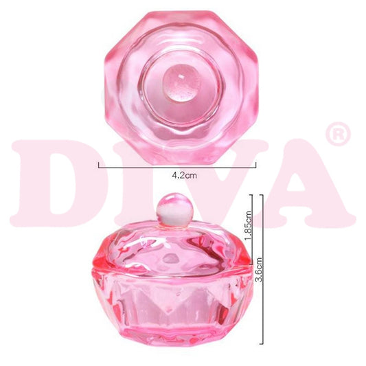 Crystal Diamond Dappendish Pink met Deksel - Beauty by Wenn