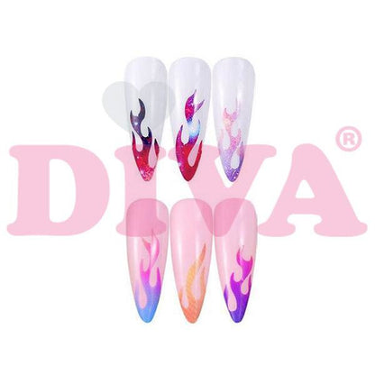 Diva Flame Hologram Stickers 6 Sheets - Beauty by Wenn