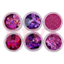 Mix Party 6 potjes Nailart Purple - Beauty by Wenn