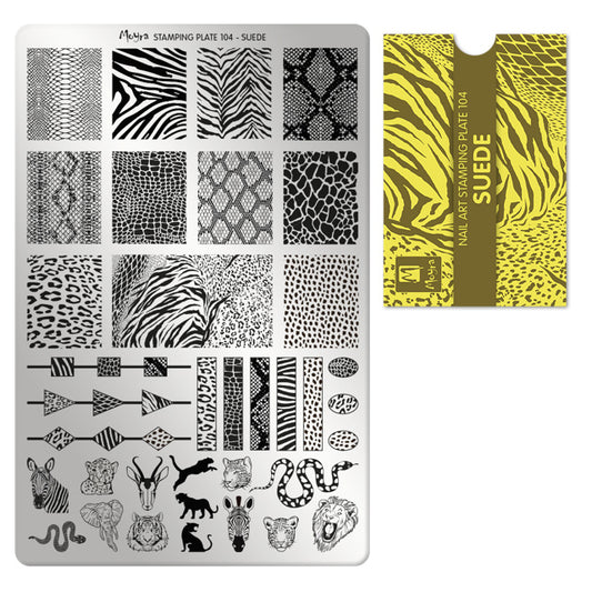 Moyra Stamping Plate 104 Suede met gratis Tryon Sheet - Beauty by Wenn