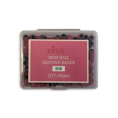 Mini Nail Sanding Bands for Small Mandrel Bit 3mm - 100 pcs - 80# - Beauty by Wenn