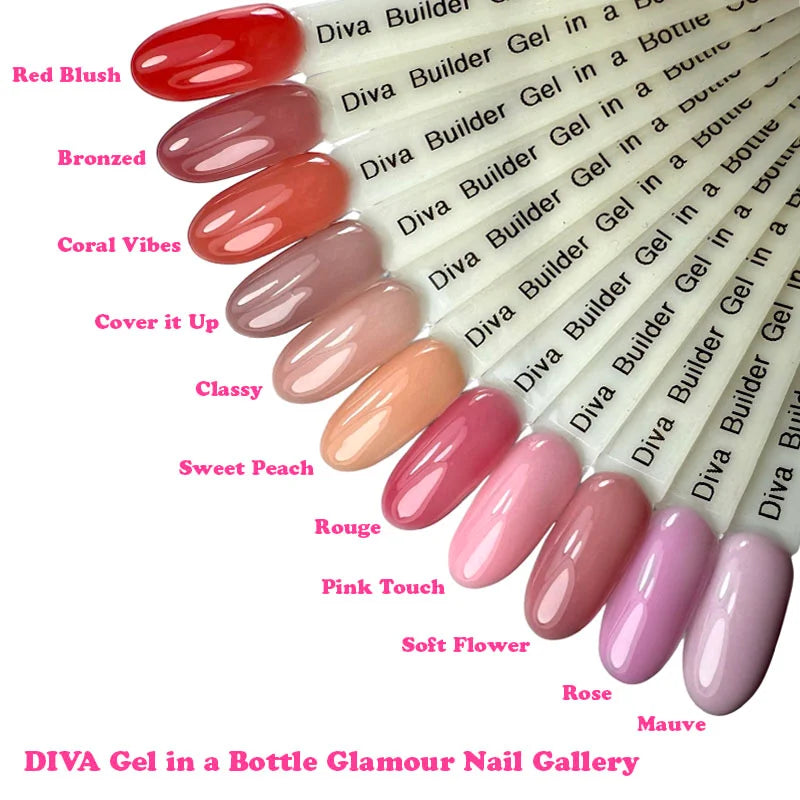 DIVA Gel in a Bottle Glamour Nail Gallery Elegant Collection - 6x 15 ml - Beauty by Wenn