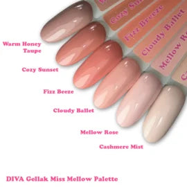 DIVA One Coat Gellak Miss Mellow Palette Collection 6x 6 ml