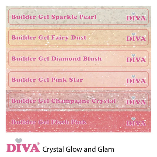 DIVA Colorpop Stickers Builder Gel LOW HEAT Crystal Glow and Glam