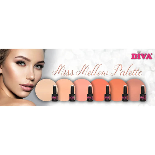 DIVA One Coat Gellak Miss Mellow Palette Collection 6x 6 ml