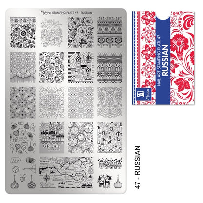 Moyra Stamping Plaat 47 Russian