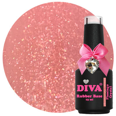 DIVA Rubber Basecoat Flamingo Crystal 15 ml