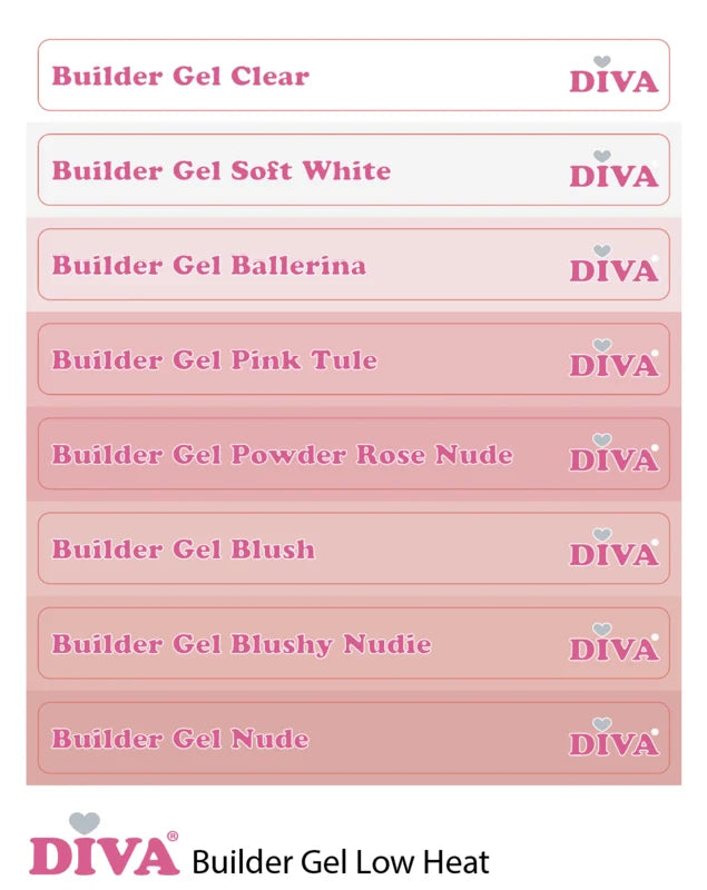 DIVA Colorpop Stickers Builder Gel LOW HEAT Base Collection