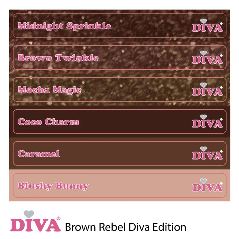 DIVA Gellak Brown Rebel Diva Edition Collection 6x 10 ml # - met gratis Colorpop Stickers