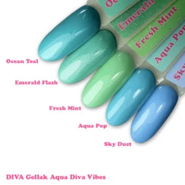 DIVA Gellak Ocean Teal – kleurswatches nagelkleur Beauty by Wenn