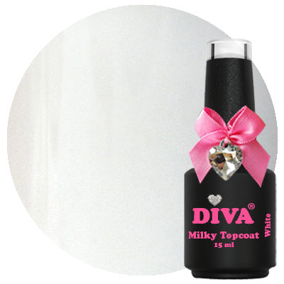 DIVA Milky Topcoat White - No Wipe 15 ml - Beauty by Wenn