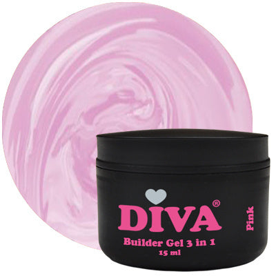 DIVA Builder Gel LOW HEAT 3-in-1 PINK 15ml - Beauty by Wenn