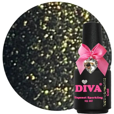 DIVA Topcoat Sparkling Gold - No Wipe 15 ml
