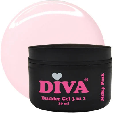 DIVA Builder Gel LOW HEAT 3-in-1 MILKY PINK 30ml - Beauty by Wenn