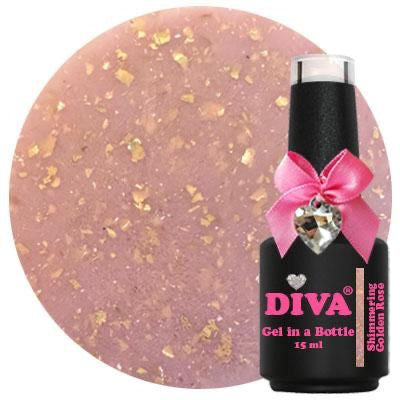 Diva Gel in a Bottle Shimmering Wow - Shimmering Golden Rose - 15ml