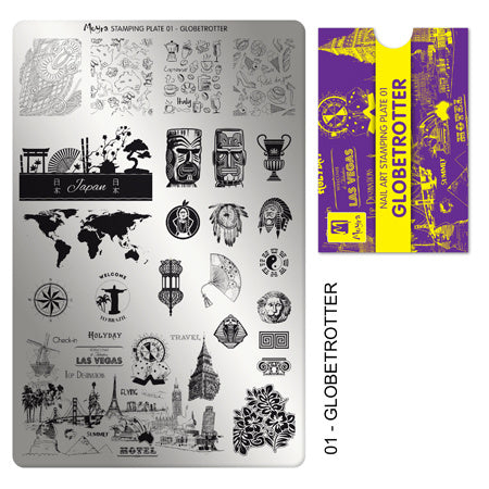 Moyra Stamping Plate 01 Globetrotter - Beauty by Wenn
