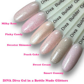 Diva Gel in a Bottle Nude Glitters Collectie + GRATIS Fine Liner - Beauty by Wenn