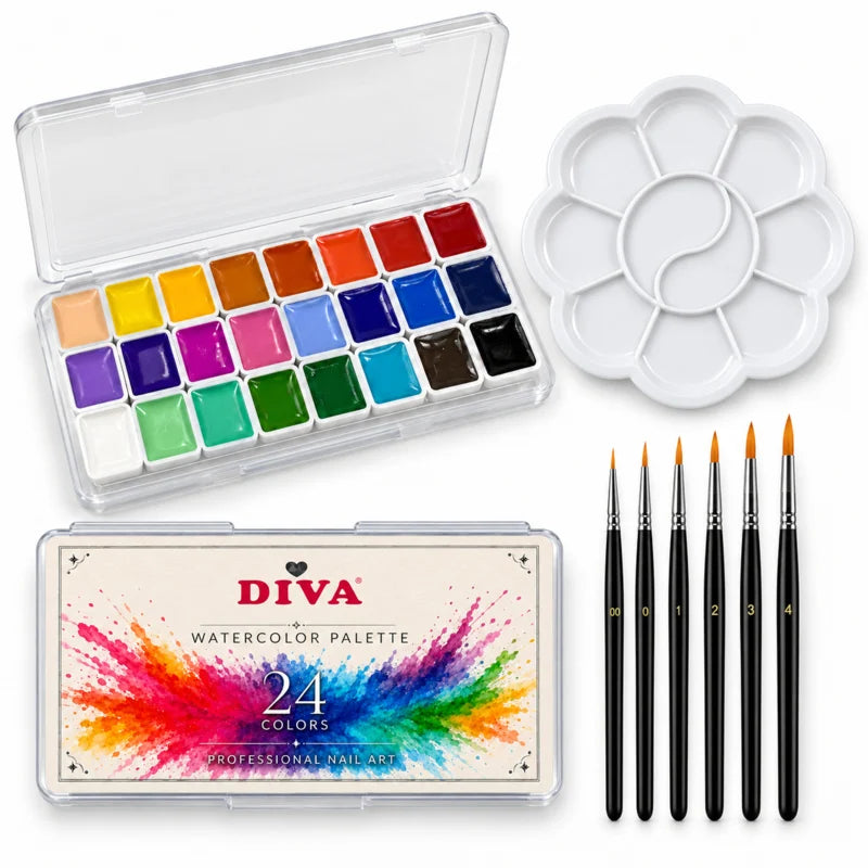 DIVA Watercolor Nail Art Set