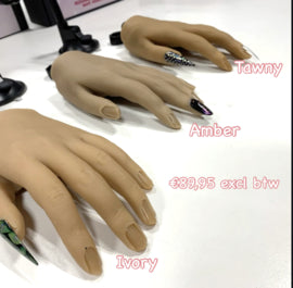 Siliconen hand rechts met standaard - Amber - Beauty by Wenn