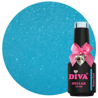 DIVA Gellak Ocean Teal 10 ml – blauwe gellak professioneel