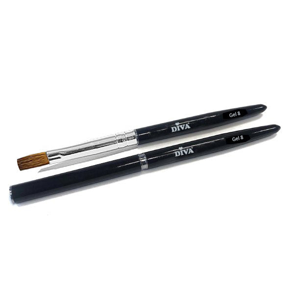 Gel penseel #8 Zwart met dop 13mm - Beauty by Wenn